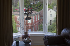 Real Estate Drone flying over a residential area